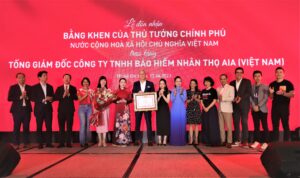 AIA Việt Nam nhận bằng khen của thủ tướng chính phủ